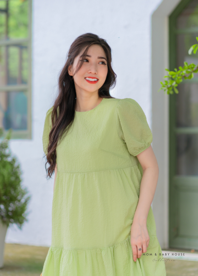 Đầm babydoll xanh bơ form xoè xinh xắn