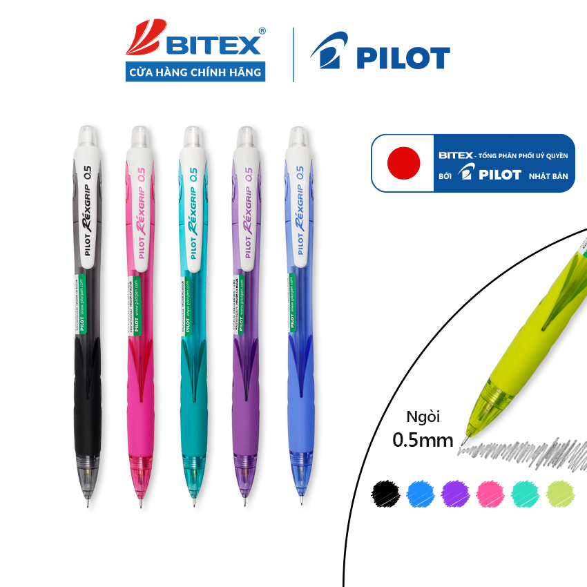 Bút chì bấm pilot rexgrip hrg10r-cl-bgd2b