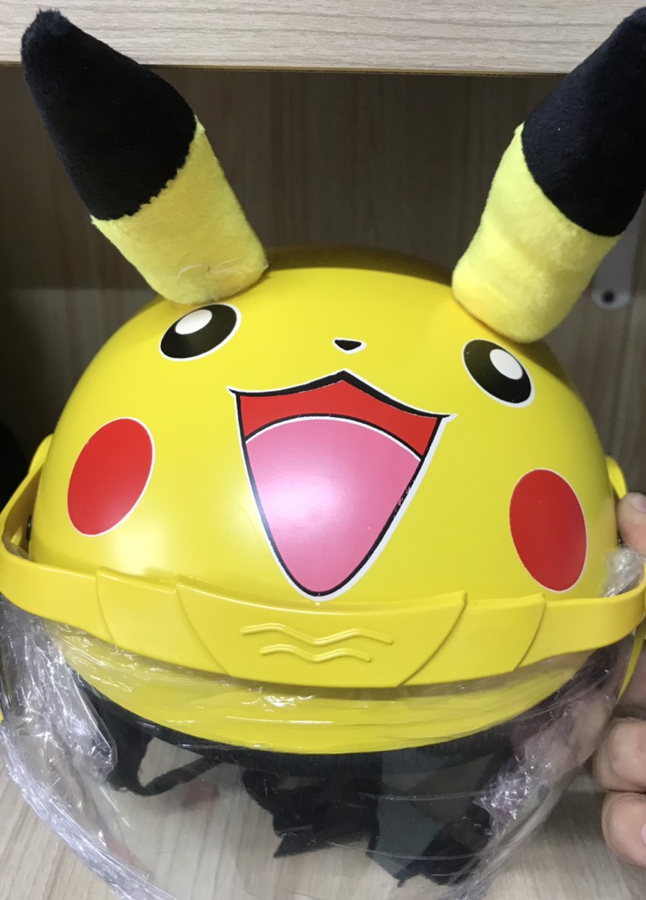 Nón/Mũ Bảo hiểm cho bé 3-6t hình pikachu dễ thương.