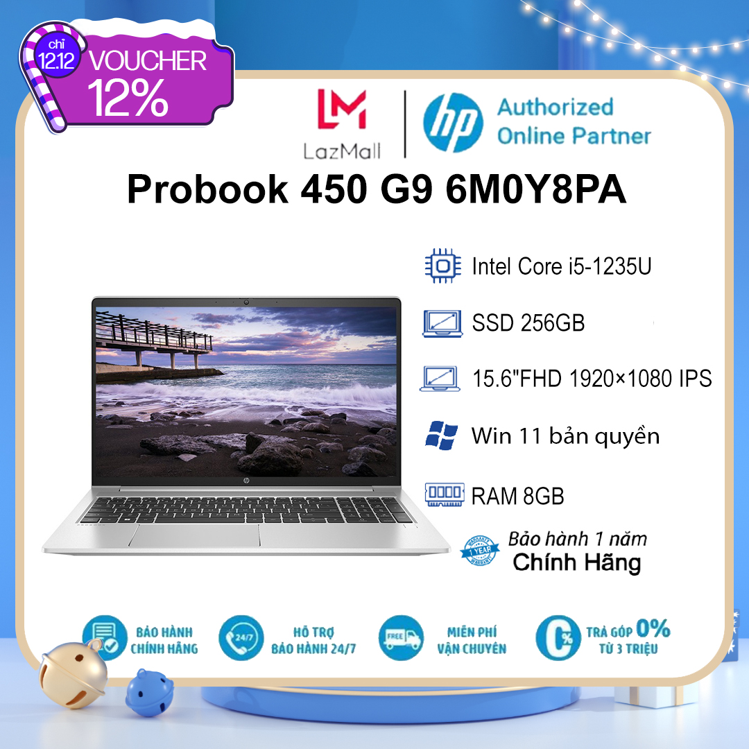 Laptop hp probook 450 g9 6m0y8pa i5-1235u| 8gb| 256gb| ob| 15.6"fhd| win11