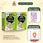 |Tặng 1 Hộp Elys Coffee Latte Dâu| Elys Coffee - Combo 2 Hộp Cà Phê Hòa Tan Sữa Dừa 3in1| Hộp 255g x 15 túi