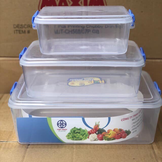 [TRỌN BỘ 3] BỘ 3 HỘP ĐỰNG THỰC PHẨM VIỆT NHẬT NẮP GÀI - HỘP ĐỰNG