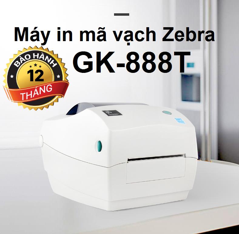 Máy in mã vạch zebra gk888t + tặng 1 cuộn tem 35x22 3 hàng + 1 cuộn mực