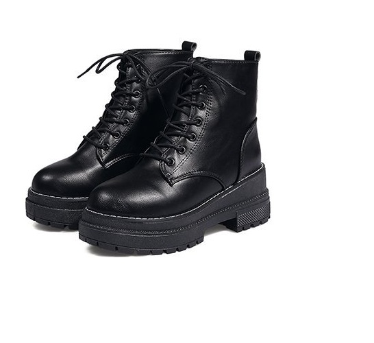   HOTTREND_HÀNG XỊN  Giày combat boot boots nữ bốt ulzzang bốt cột dây đế viền chỉ cổ lửng cá tính S022 