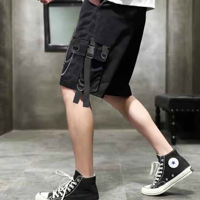 Quần short kaki nam túi hộp phối dây khóa lưng thun vải co giãn chất đẹp thời trang hàn quốc cực chất