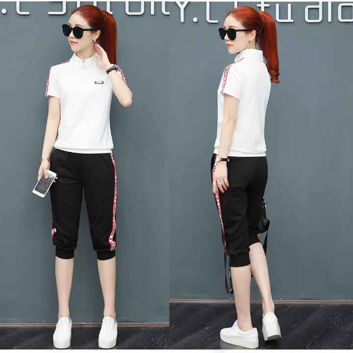 Bộ đồ thể thao nữ sọc chữ tt298