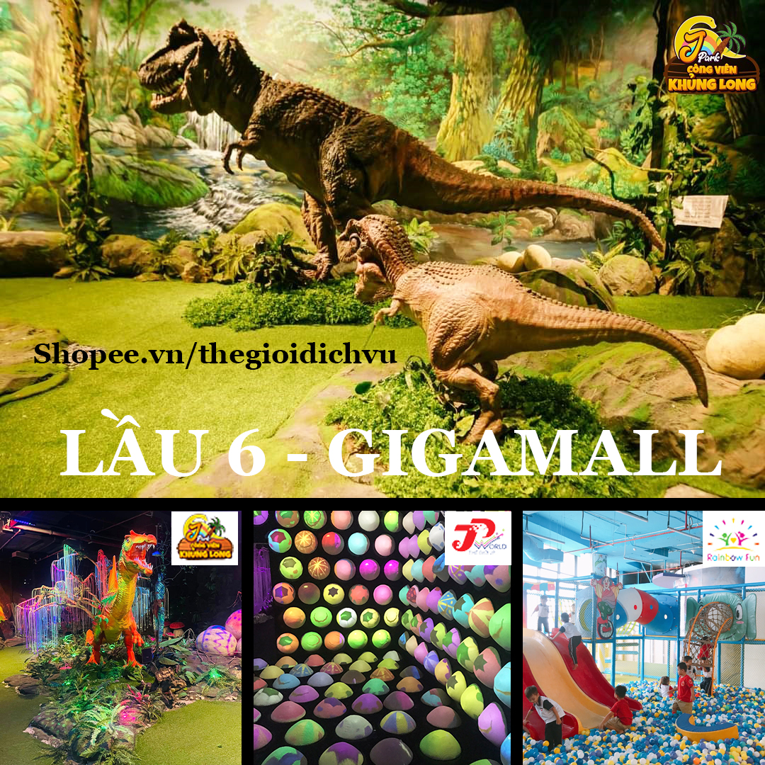 HCM [E-Voucher] Vé khu vui chơi TP Ánh Sáng - CV Khủng Long - Khu Rainbow - Xe Lửa... L6 Gigamall