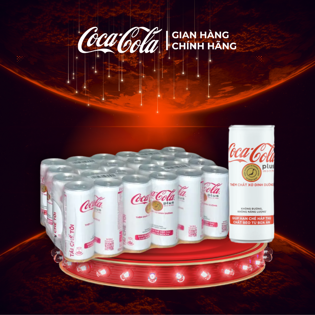 [SIÊU SALE ] Thùng/Lốc 24 Lon Nước Ngọt Giải Khát Có Ga Coca-Cola Plus (Foshu) 320ml/Lon Sale 8.8 Coca-Cola Chính Hãng_LD