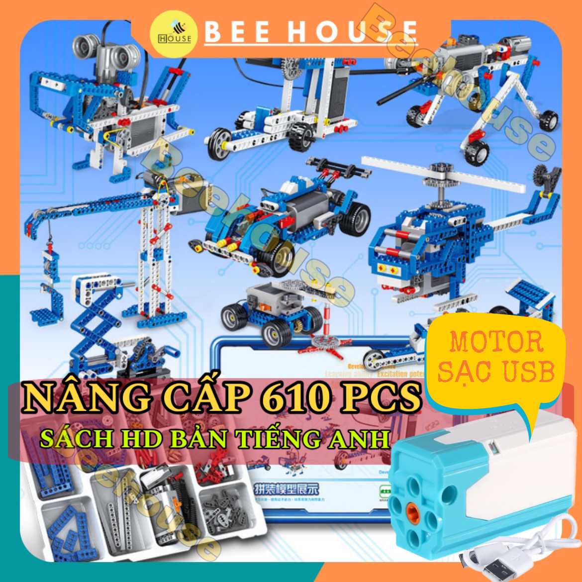 Bộ lắp ghép mô hình kỹ thuật 9686, Đồ Chơi Lắp Ráp kỹ sư cơ khí - Mô Hình Đồ chơi giáo dục rèn luyện tư duy, đồ chơi xếp hình bé trai, lắp ráp robot điều khiển, đồ chơi giáo giục cho bé