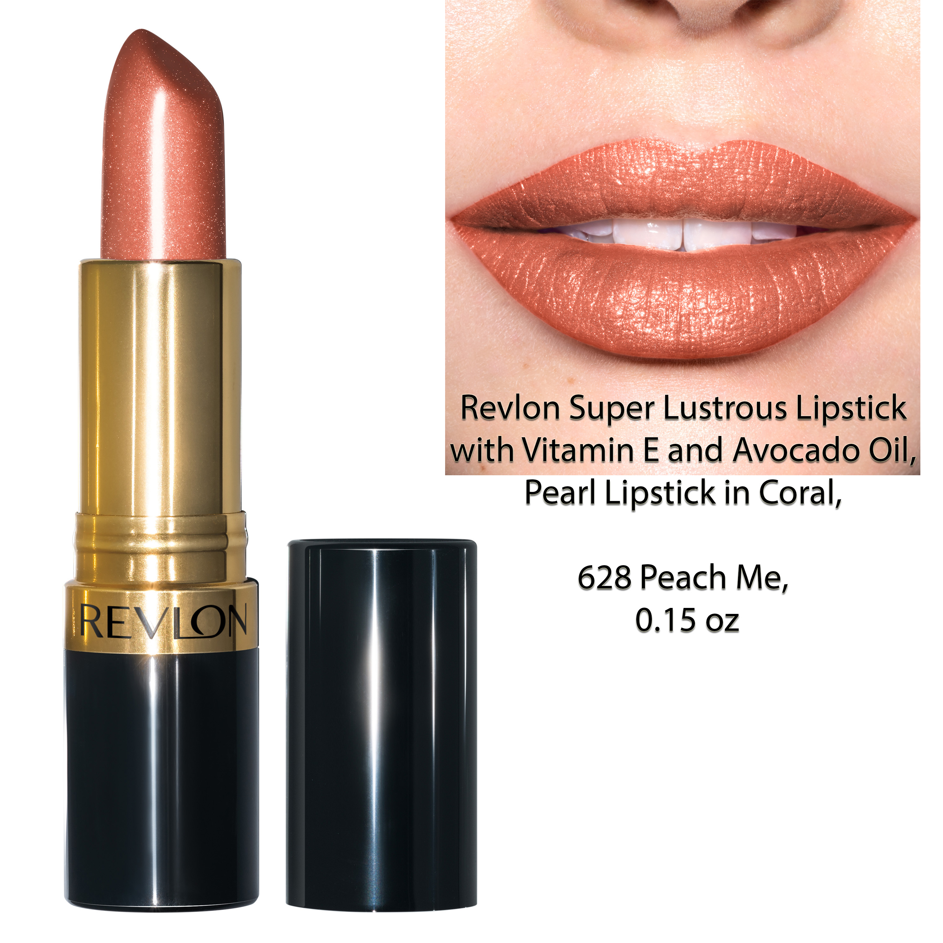 Son màu siêu dưỡng môi Revlon Super Lustrous Lipstick 4.2g, mã 628 Peach Me