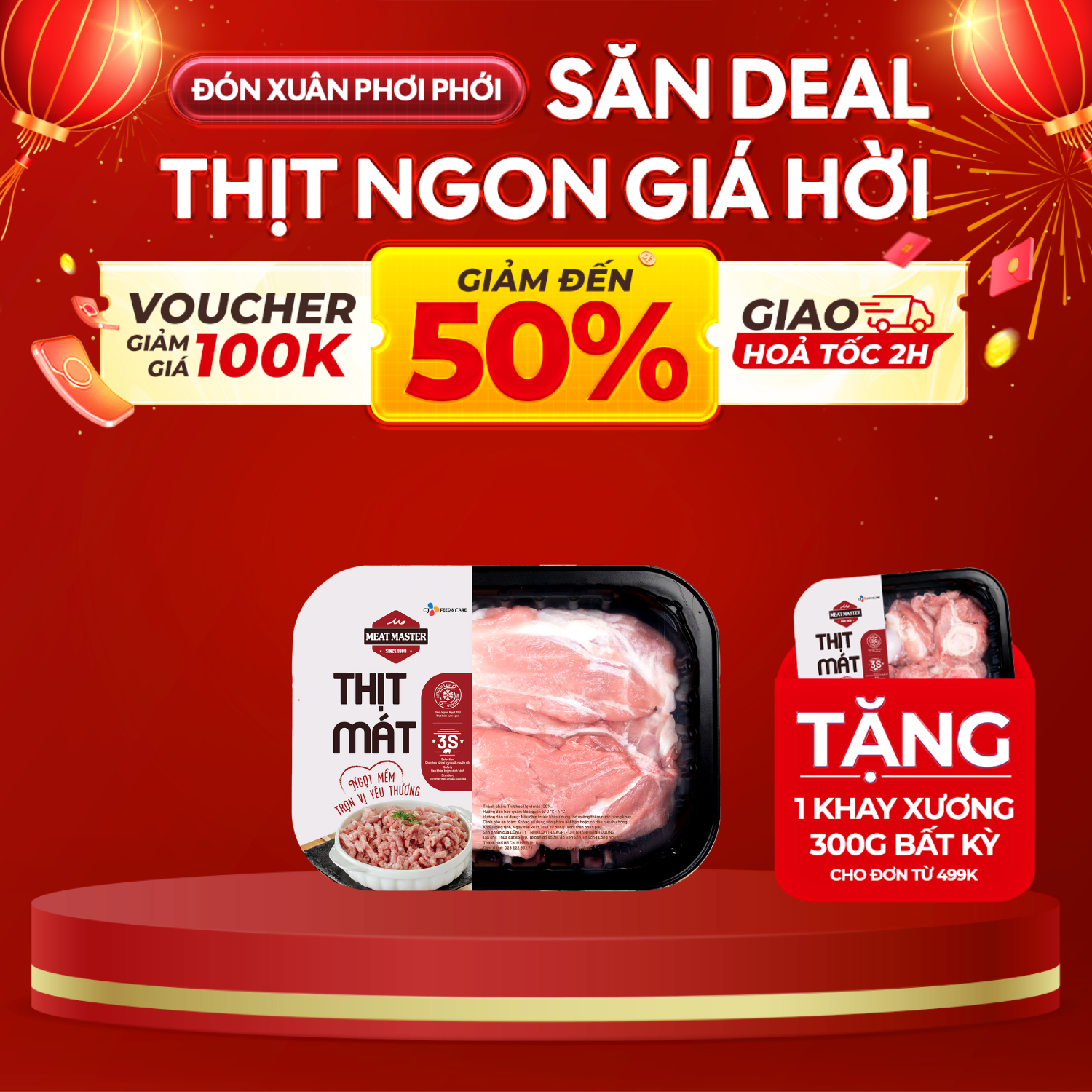 CẬN DATE (HSD từ 1 đến 2 ngày) - BẮP GIÒ RÚT XƯƠNG MEAT MASTER 400G/khay