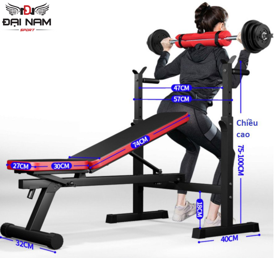 Ghế Tập Tạ Đa Năng Kết Hợp Giá Đỡ Tạ DNS189 Chính Hãng Đại Nam Sport (Chưa Có Đòn Và Bánh Tạ)