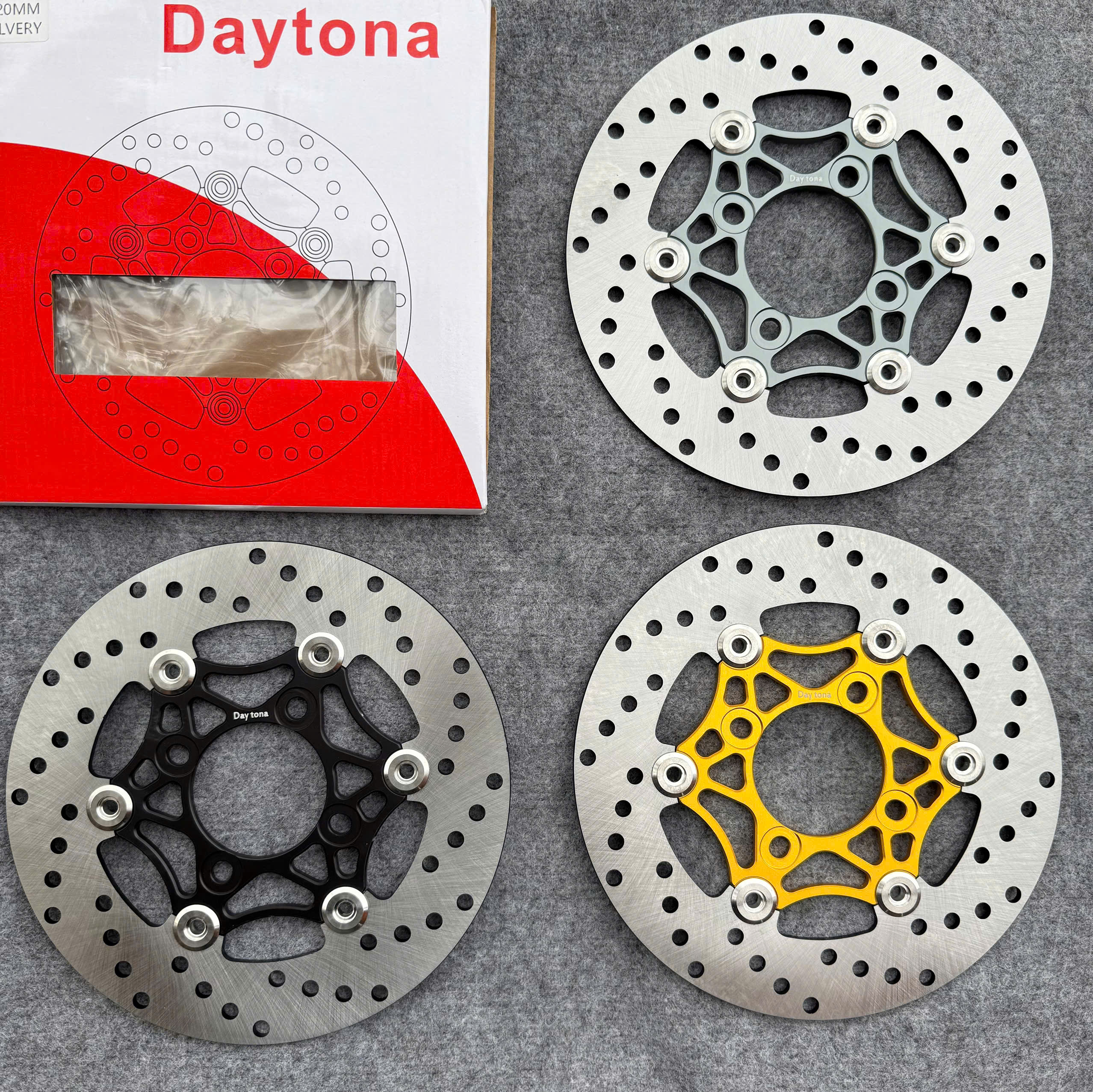 Đĩa thắng Daytona 220mm Lòng nhôm Khoen inox 304