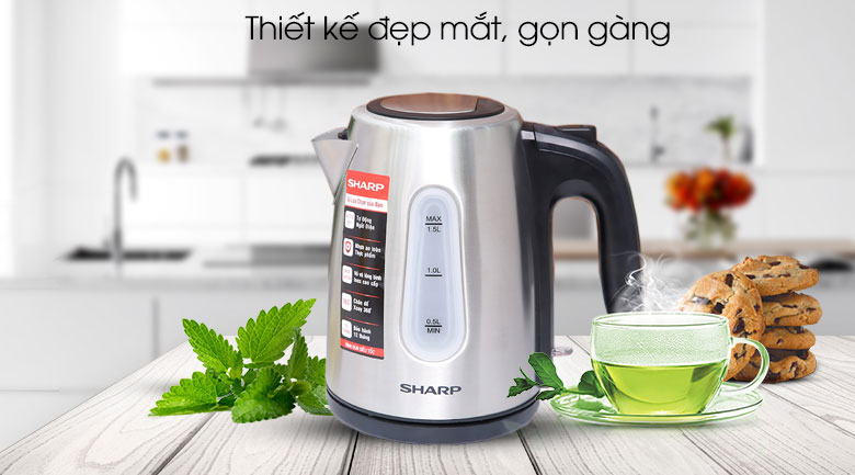 Bình đun siêu tốc sharp 1.5 lít ekj-15evs-st