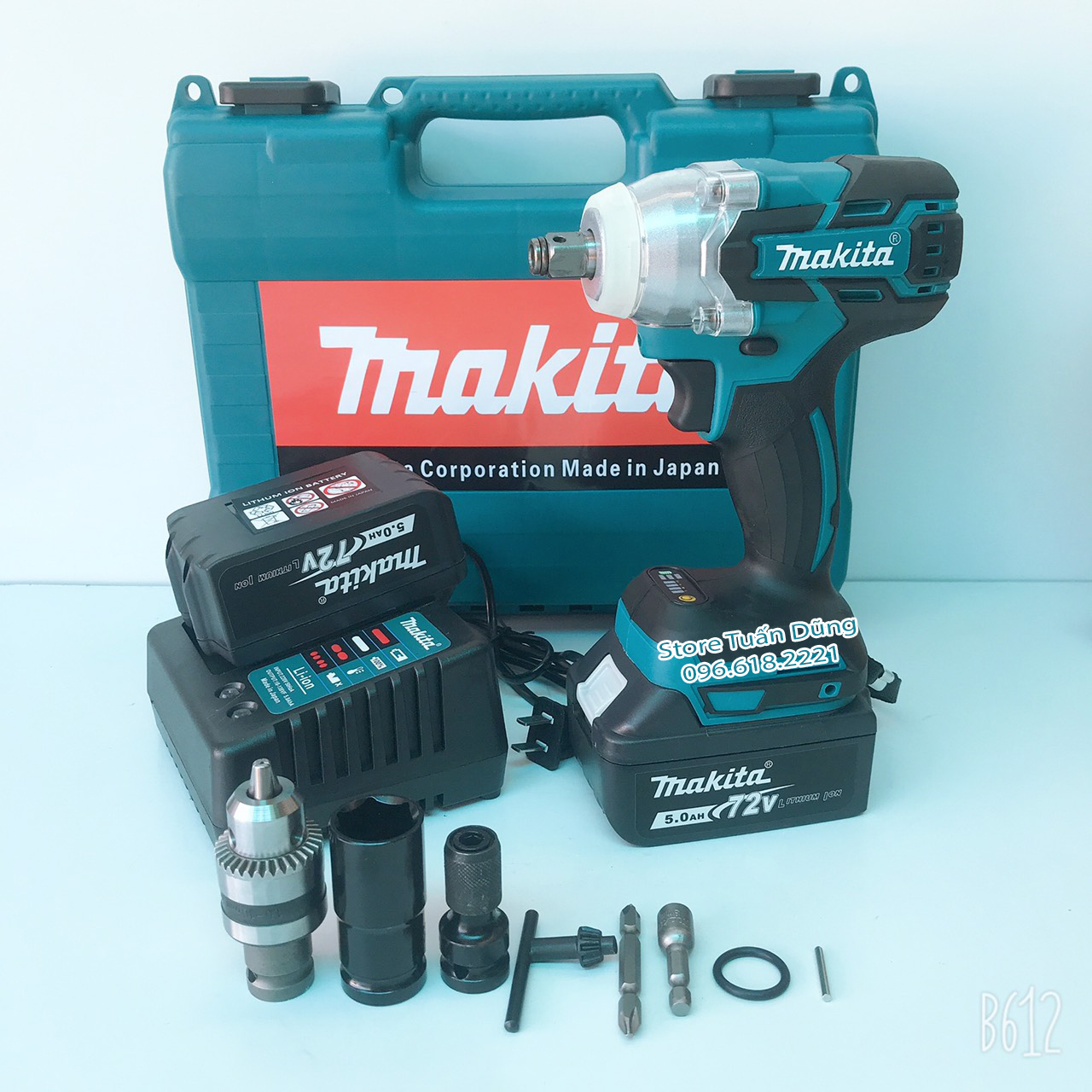 Máy siết bulong 72V 2 TRONG 1 makita không chổi than Kèm bộ phụ kiện