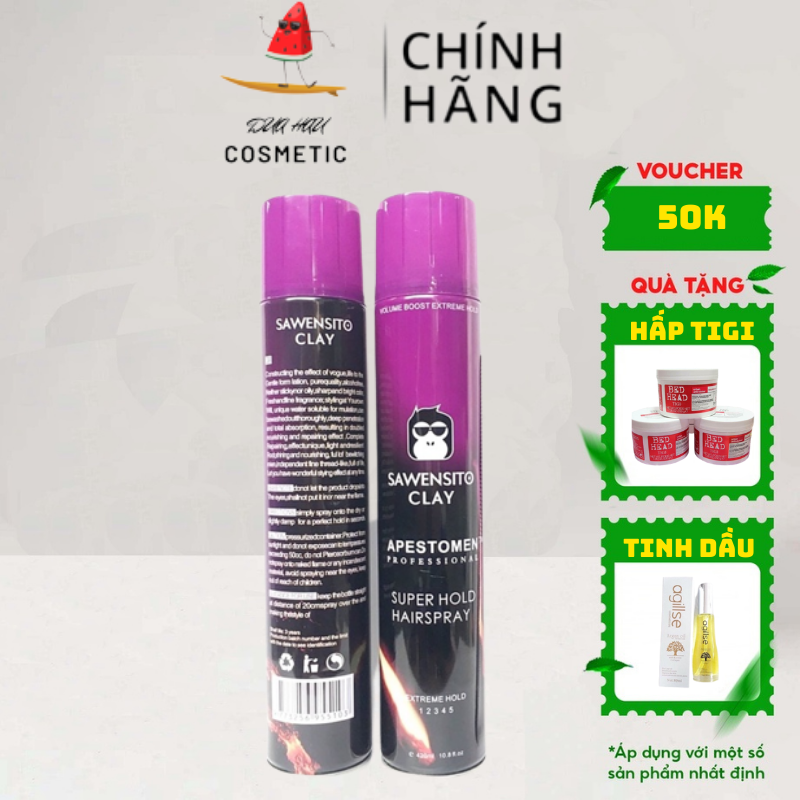 Gôm xịt tóc + sáp tạo kiểu sawensito clay giữ nếp siêu thơm
