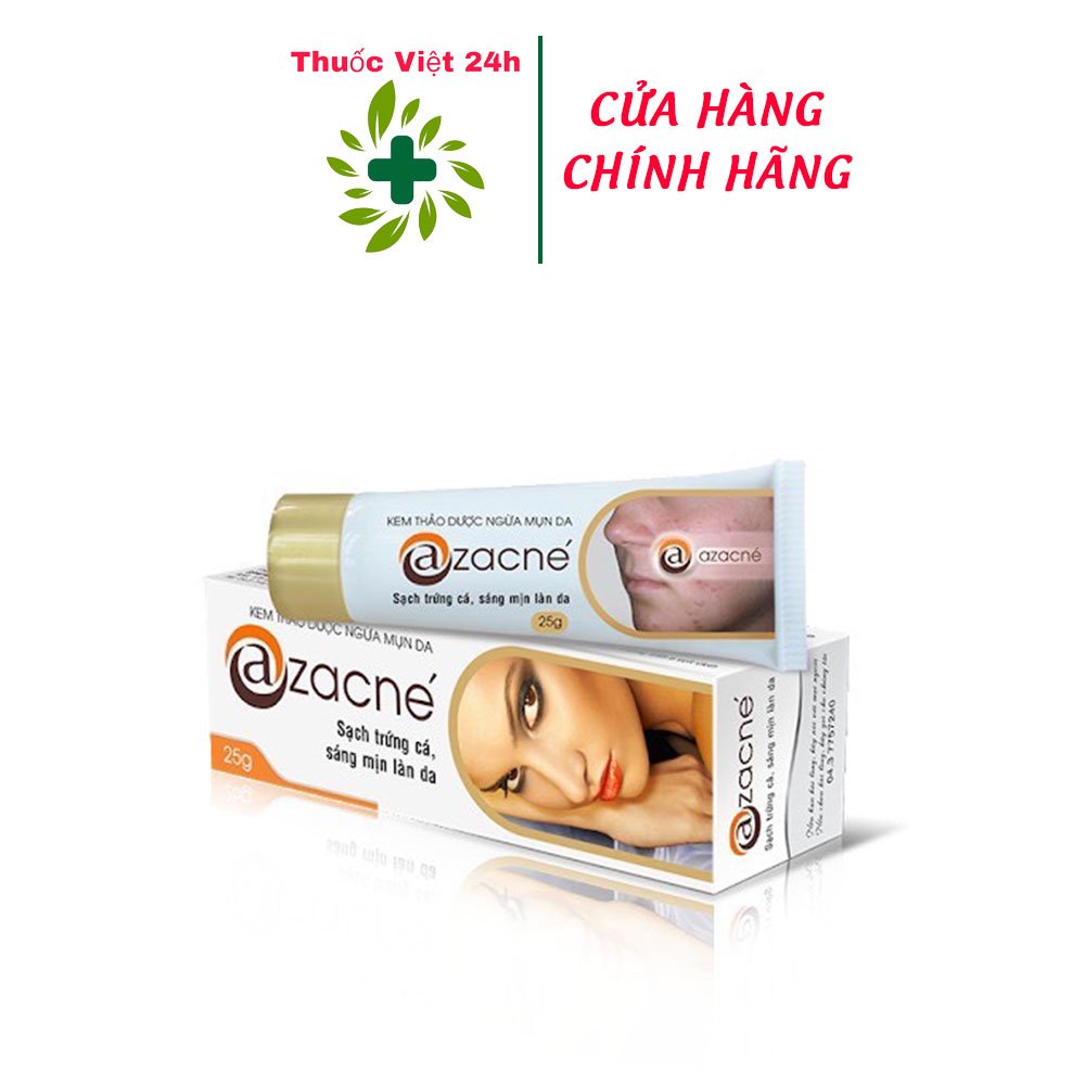 Kem Thảo Dược Ngừa Mụn Azacne giúp cho da mềm mại, giảm thâm nám ngừa mụn da - Tuýp 25gr - ThuocViet24h
