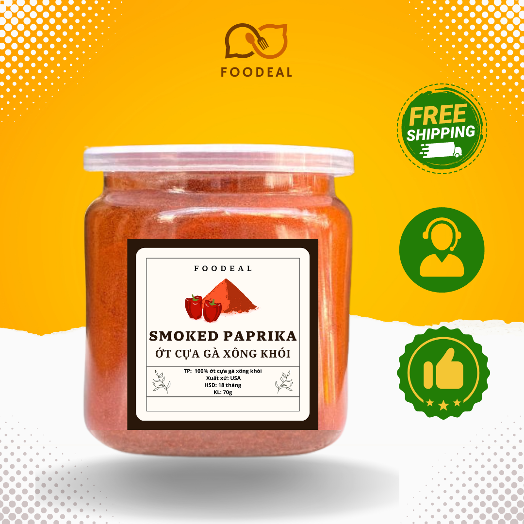 Bột ớt cựa gà vị khói Smoked Paprika powder Ớt cựa gà không cay xông khói