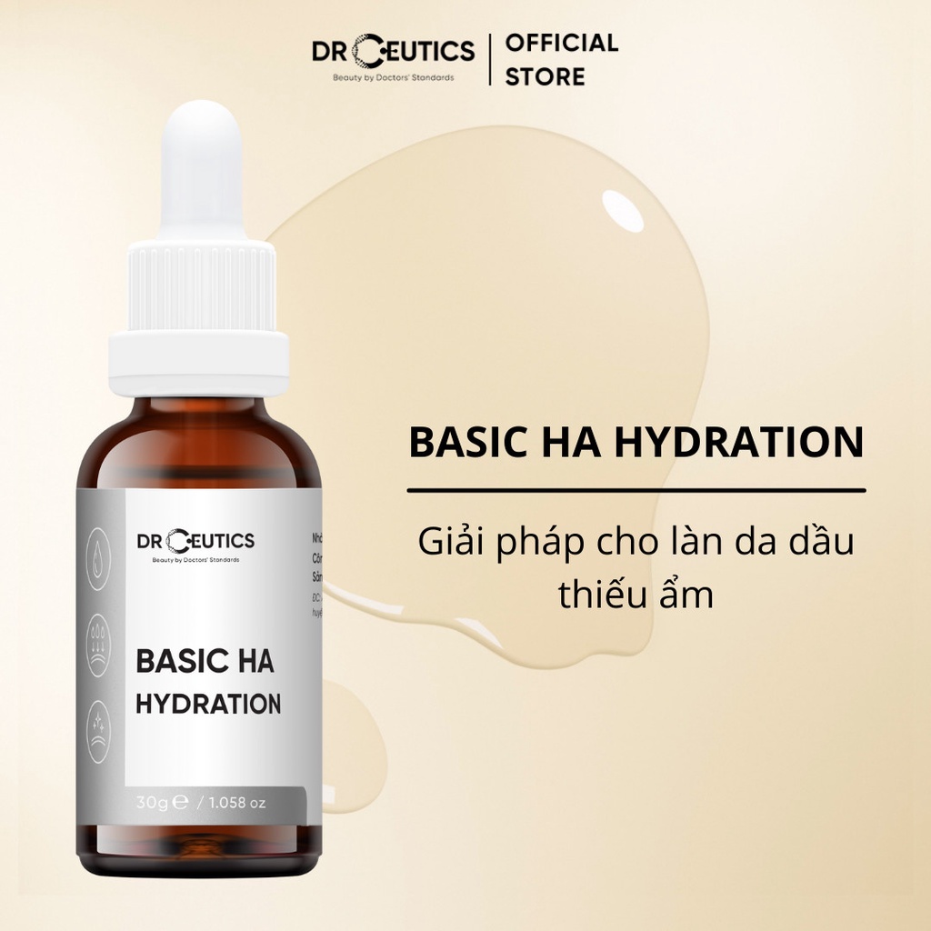 Serum Basic HA Hydration Drceutics - ẩm căng bóng da Cho Da Dầu Mụn Dr ceutics