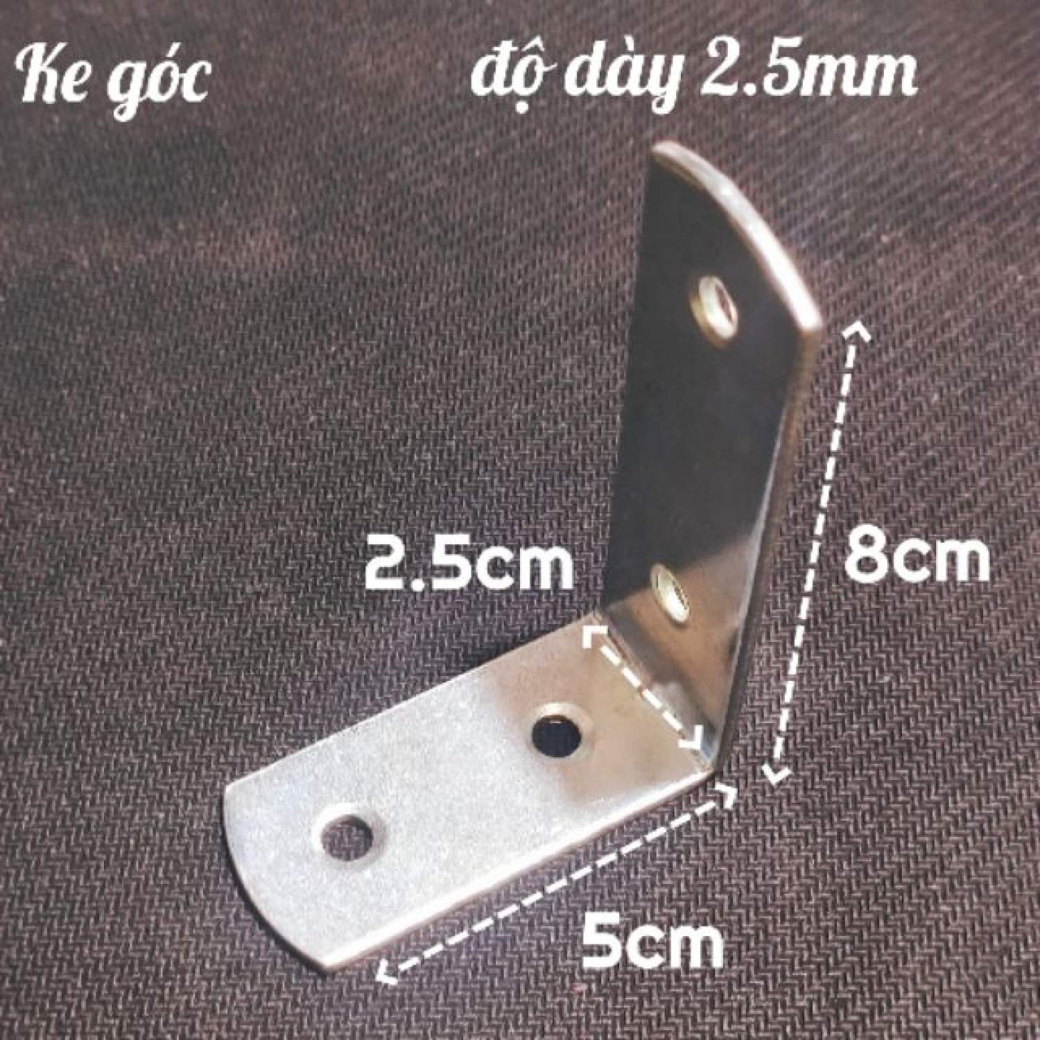 Bán lẻ 1 cái bát giá đỡ, ke góc vuông chữ l bản rộng 2.5cm 8 x 5