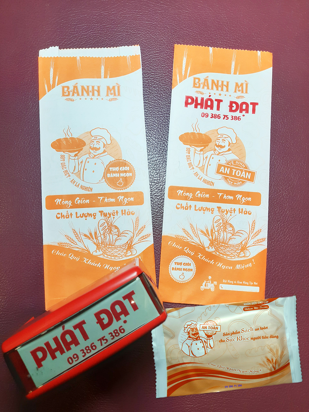 Combo 100 bao giấy bánh mì + 100 khăn lạnh bánh mì