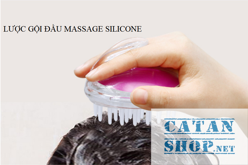 Lược Gội Đầu massage bằng silicon TRONG - Massage Đầu Giảm Stress - Làm Sach Da Đầu, Tẩy Tế Bào Khi Gội Đầu GD518-LuocMS-Trong