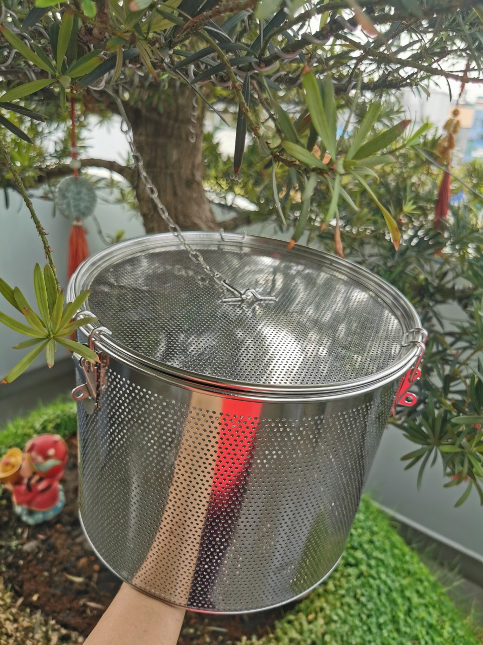 Lồng đựng gia vị phở kinh doanh inox 304 cao cấp sz rộng 24cm, cao 24cm