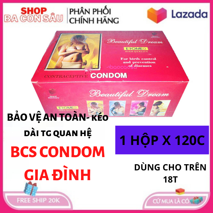 Bao cao su gia đình loại tốt Condom 1 hộp 96 cái hương dâu có bôi trơn HSD 2025- Hàng Việt Nam chất lượng cao