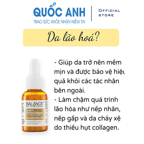 Serum Dưỡng Căng Bóng Da, Ngừa Lão Hóa Balance Gold Collagen Rejuvenating Serum 30ml