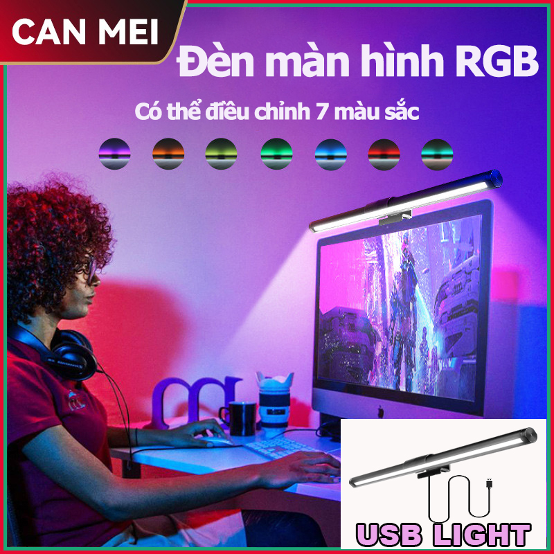 Đèn led máy tính usb độ sáng có thể điều chỉnh đèn bảo vệ mắt đèn màn hình máy tính đèn led rgb 5 màu để bàn đọc sách đèn máy tính usb thích hợp cho bàn làm việc máy tính đọc sách học tập đèn văn phòng