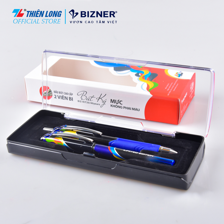 Bộ 2 Bút gel Thiên Long Bizner BIZ-KIT20 40years - Bút ký không phai màu