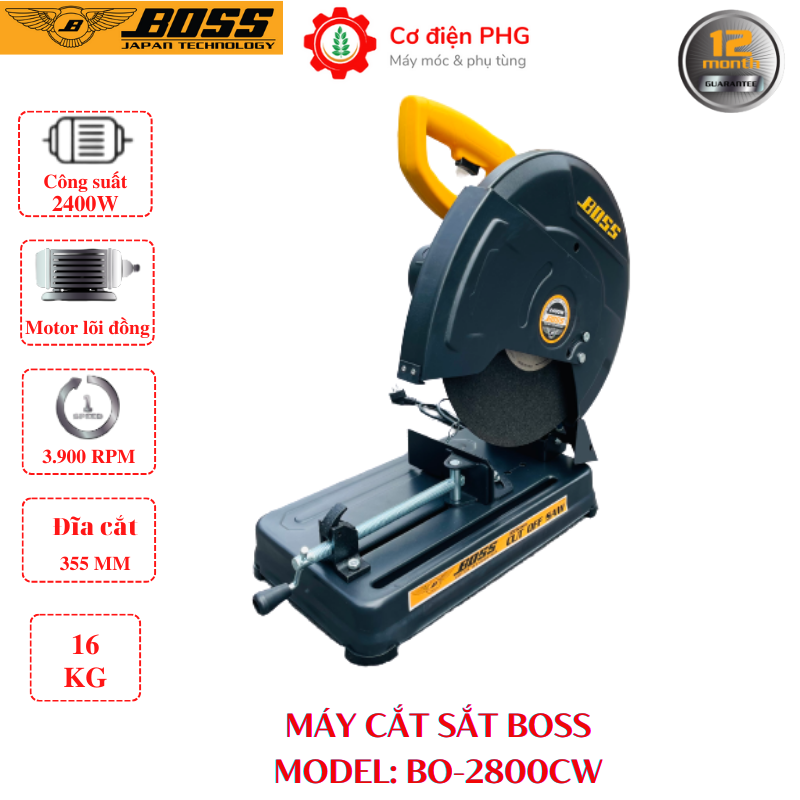 Máy cắt sắt để bàn công suất 2400w | chính hãng boss | model boss-2800