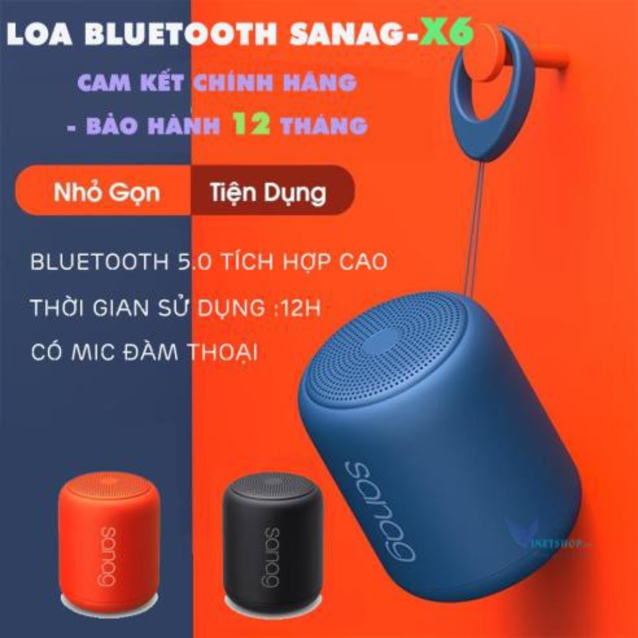 Loa Bluetooth Sanag X6S chống nước IPX5. Hỗ Trợ Kết Nối Bluetooth 5.0, Thẻ Nhớ, Nhiều Màu Sắc