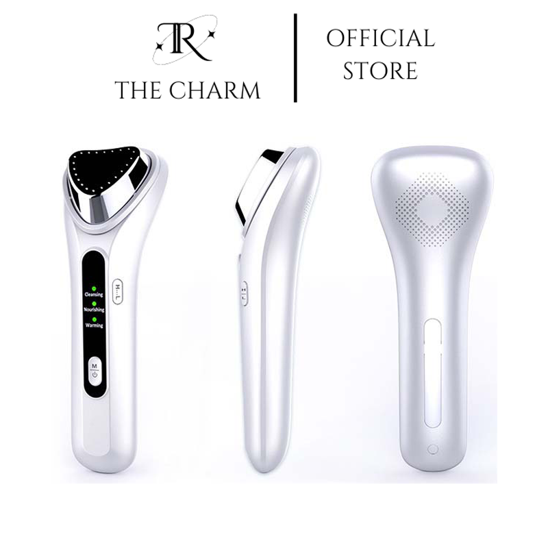 Máy di tinh chất nóng lạnh massage nâng cơ đẩy dưỡng chất chăm sóc da chuyên sâu cầm tay máy rửa mặt mini công nghệ ion nóng lạnh chăm sóc da tẩy trang trẻ hóa làn da - the charm store