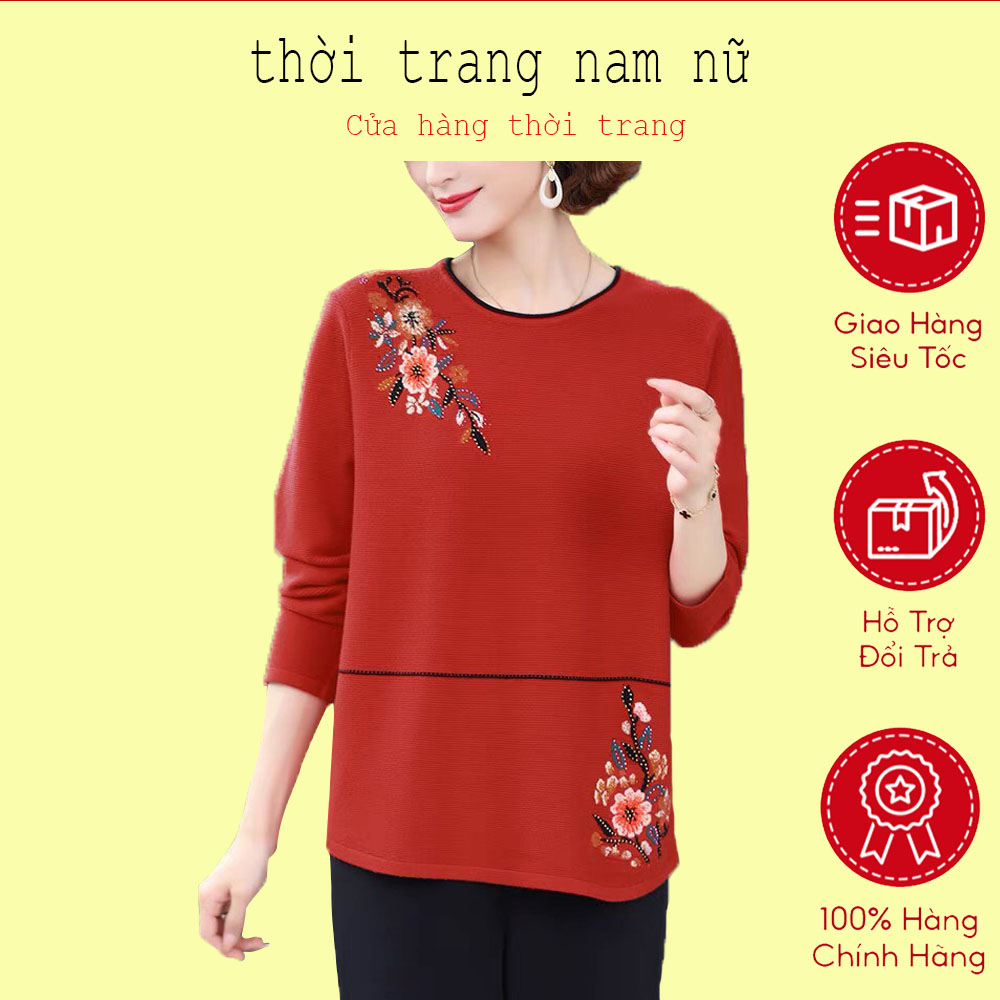 CAO CẤP [Rẻ vô địch] Mẫu áo đũi thêu hoa cao cấp dành tặng mẹ size 45-85kg ( Mã H20 )
