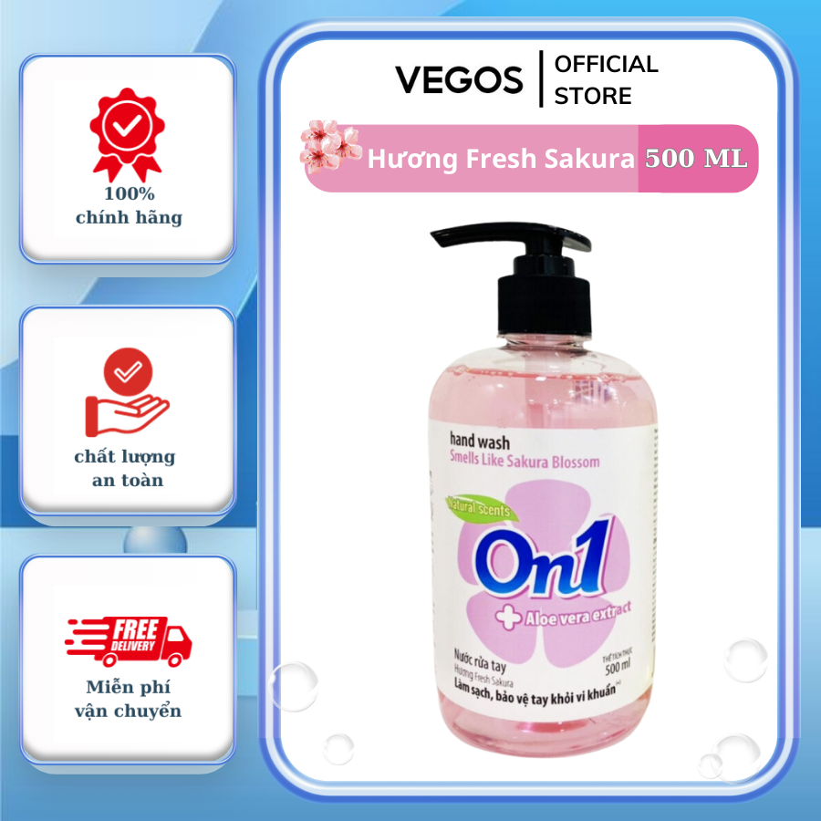 Nước rửa tay sạch khuẩn 500ml không gây khô da tay hương Fresh Sakura Lix Việt Nam - RT506