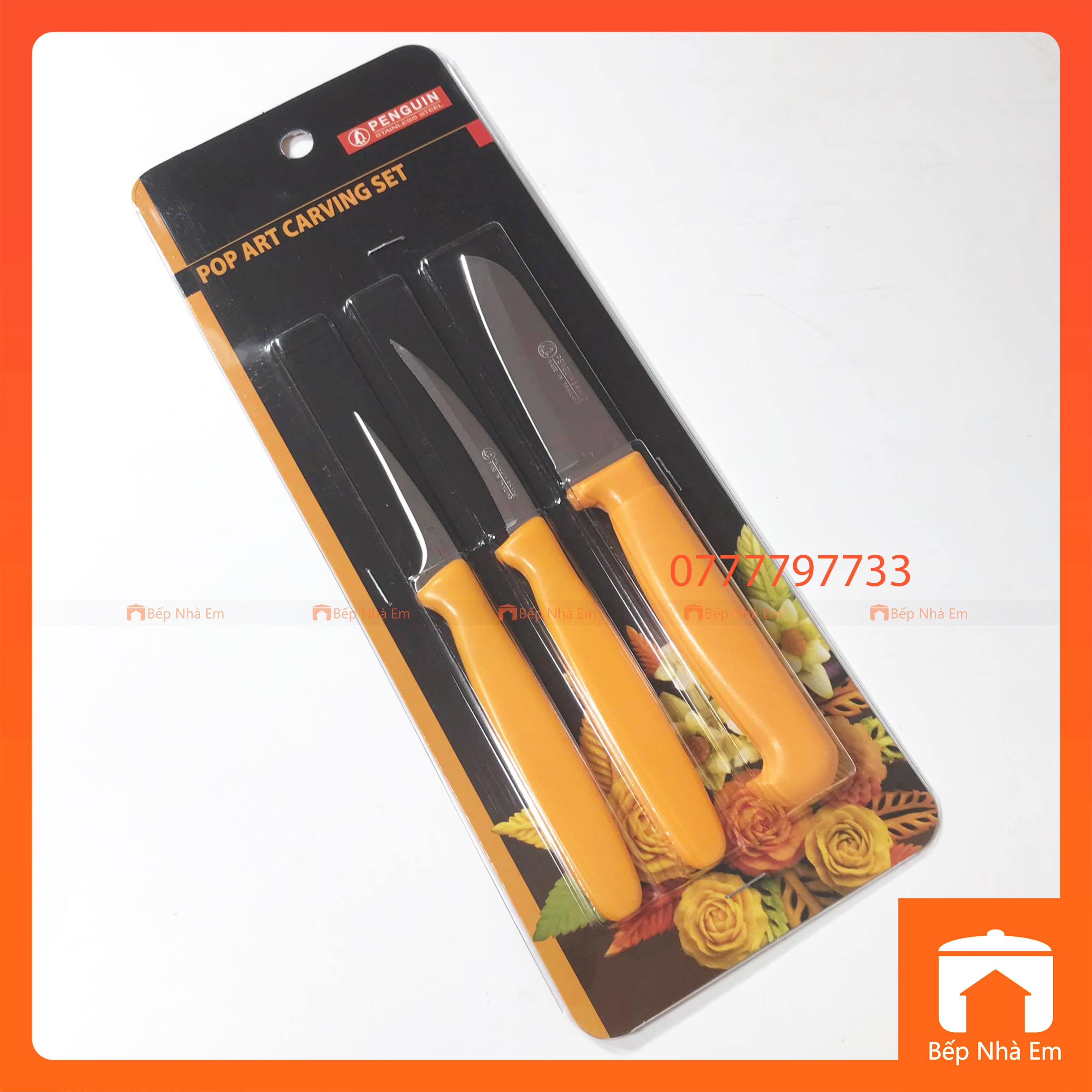 Bộ 3 Dao Tỉa Thái Lan PENGUIN Cán Nhựa Cao Cấp