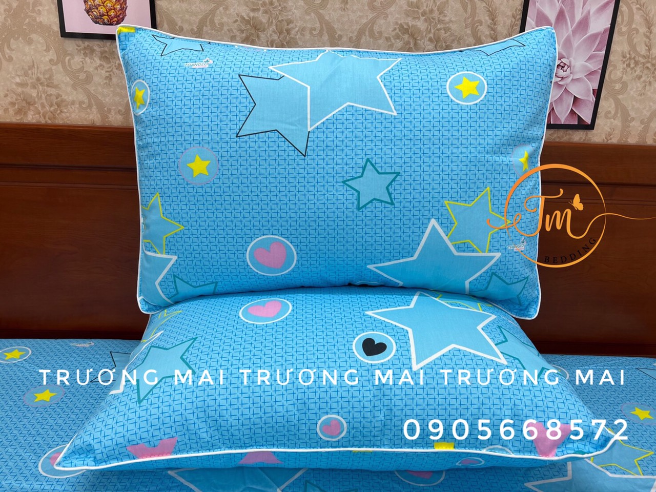 Ga gối thắng lợi 100% coton 4 món không kèm mền