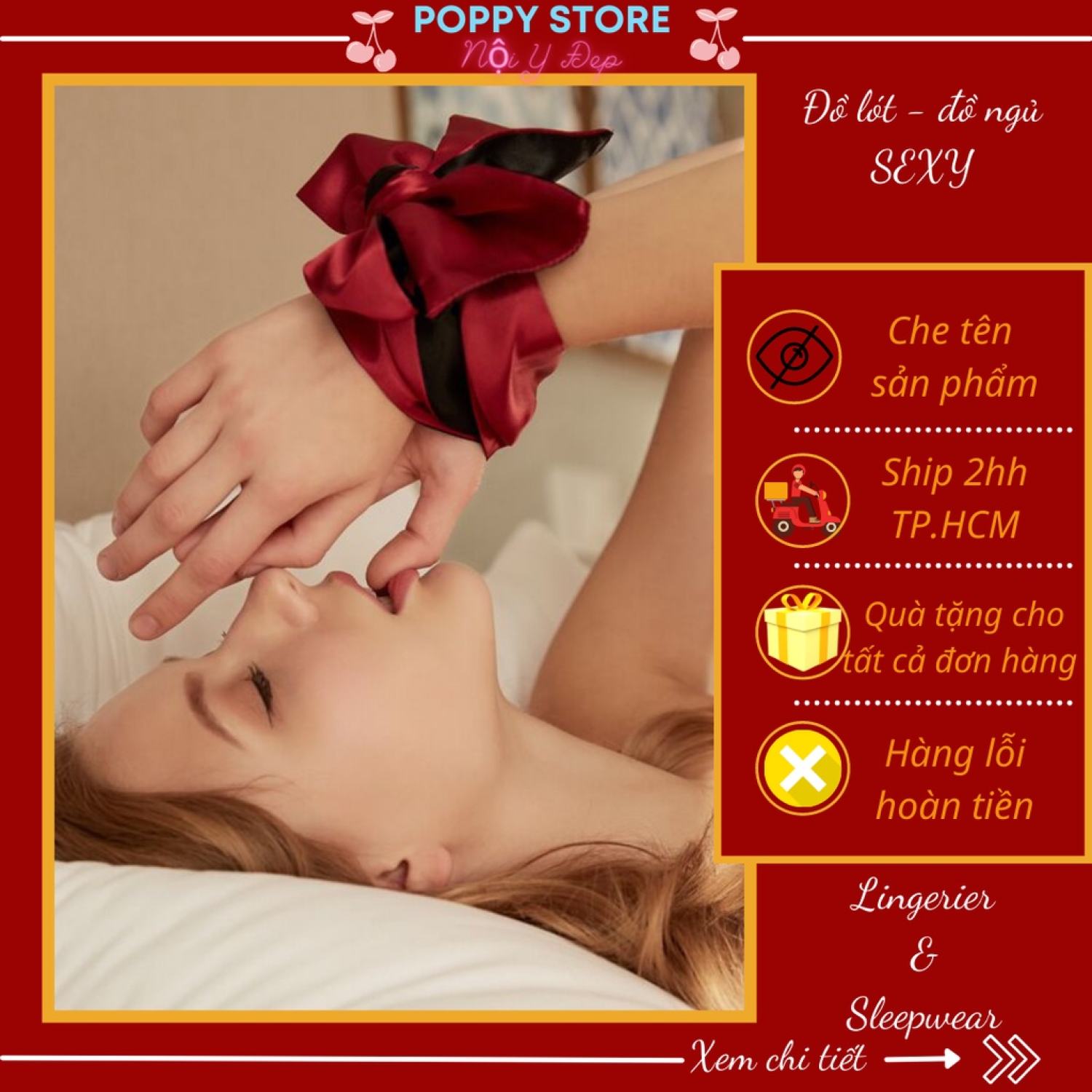 ❣️khăn lụa che mắt❣️ băng đô bịt mắt sexy chất thun lụa 2 mặt đỏ-đen/trắng-đen - có thể kết hợp với bất kì váy ngủ nào