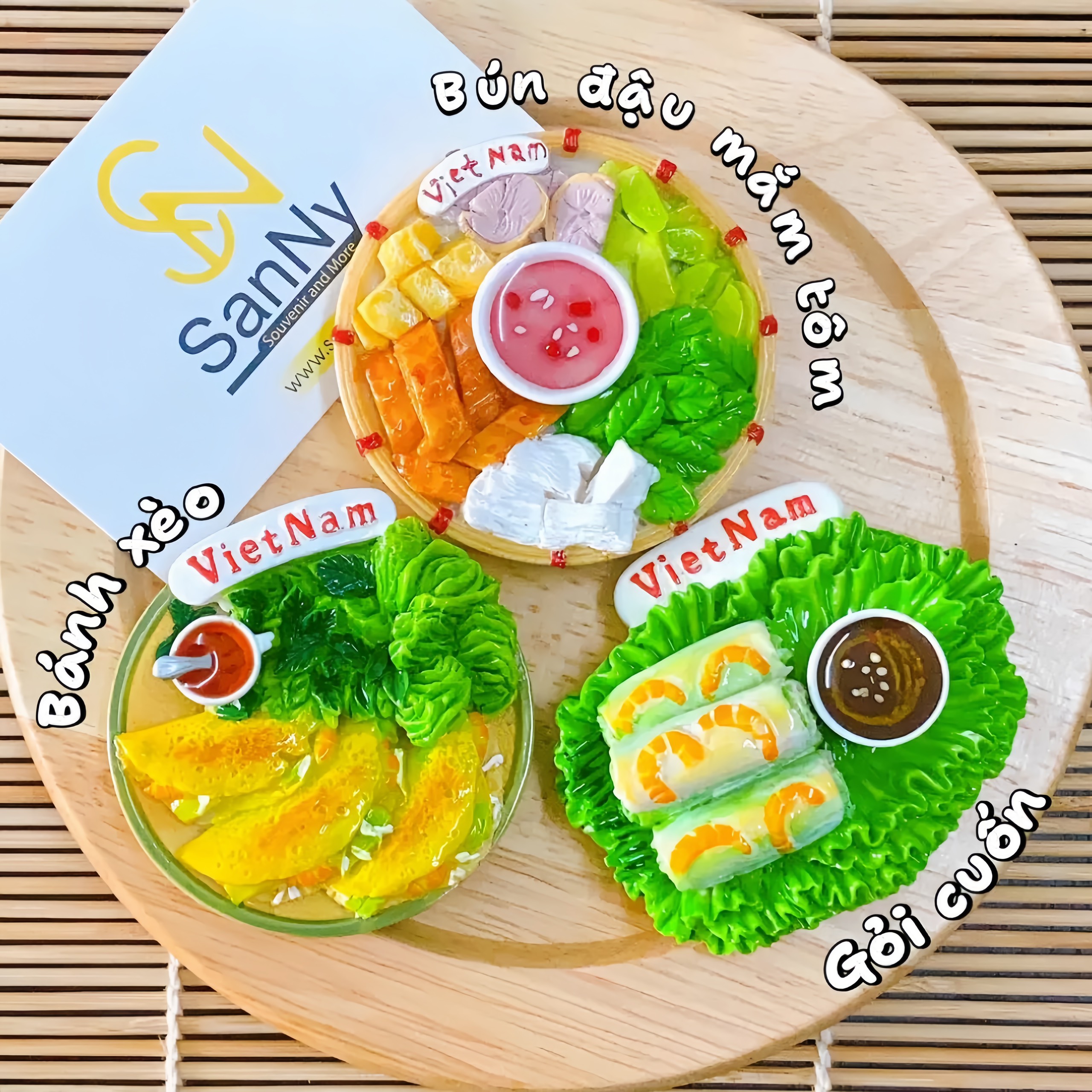 Nam châm hít dán dính trang trí tủ lạnh, tủ sắt, lò viba, lò nướng hình ảnh món ăn Việt Nam, sản phẩm handmade 3D