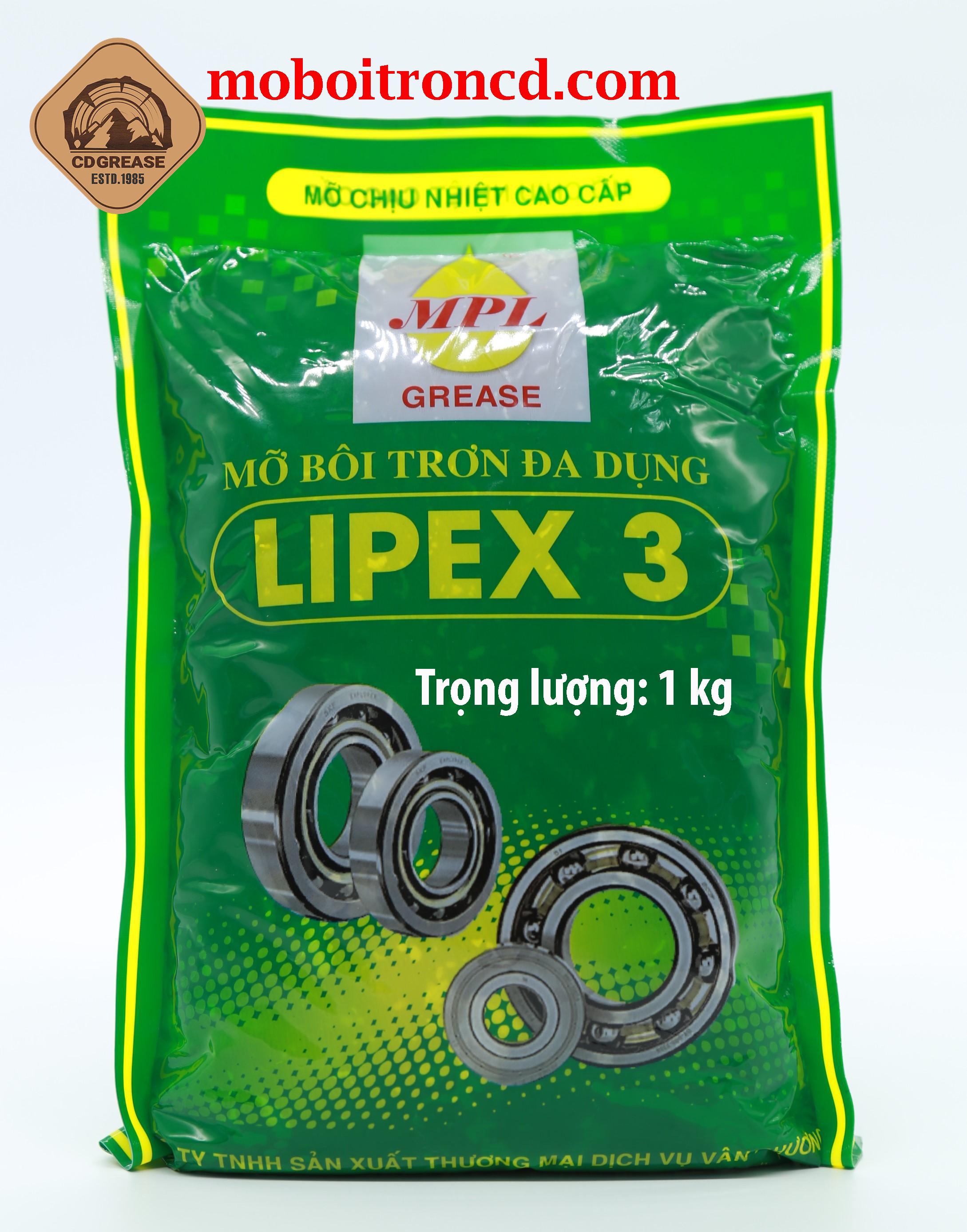 Mỡ bò chịu nhiệt Lipex bịch 1kg