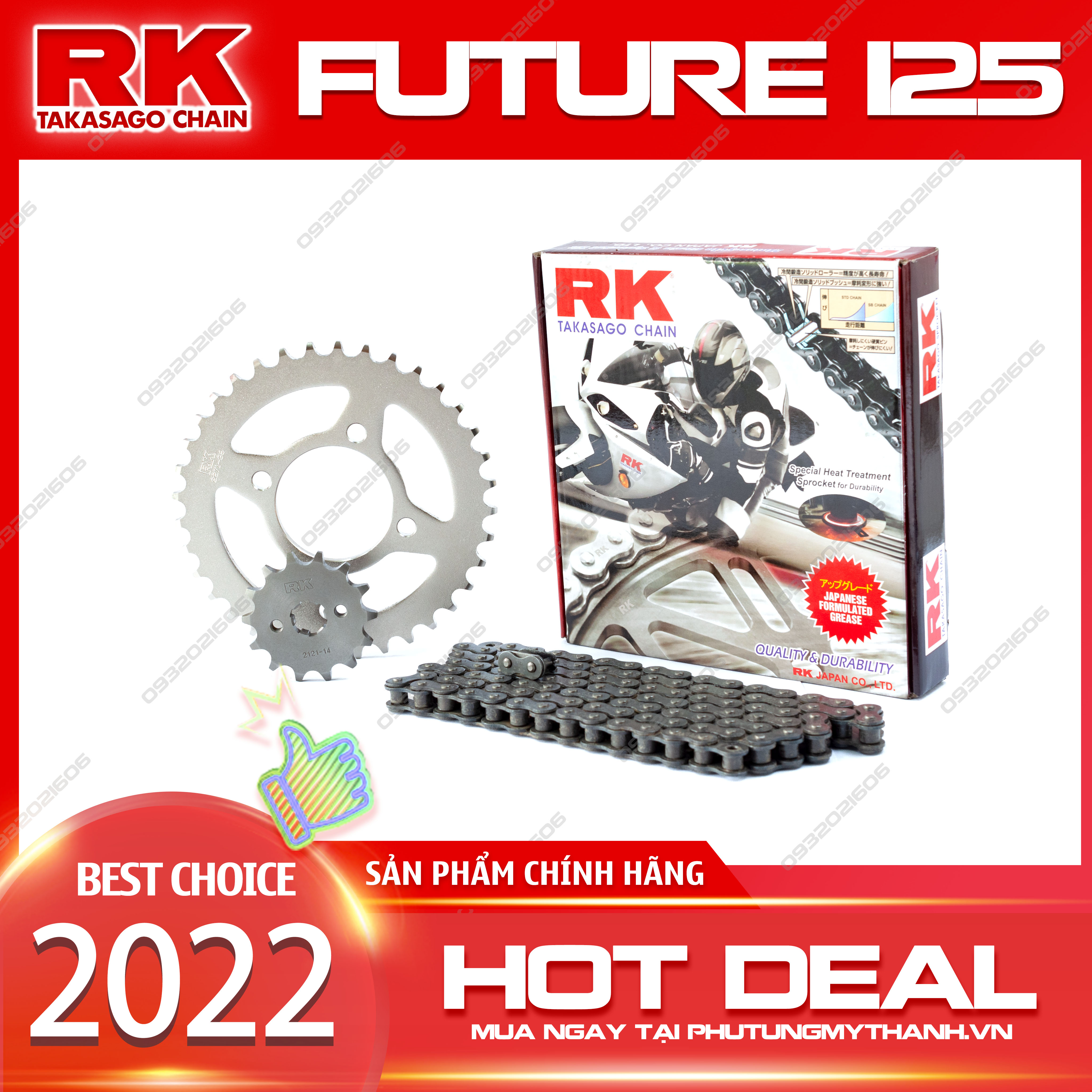 Nhông sên dĩa RK xe Future 125 thương hiệu Nhật Bản