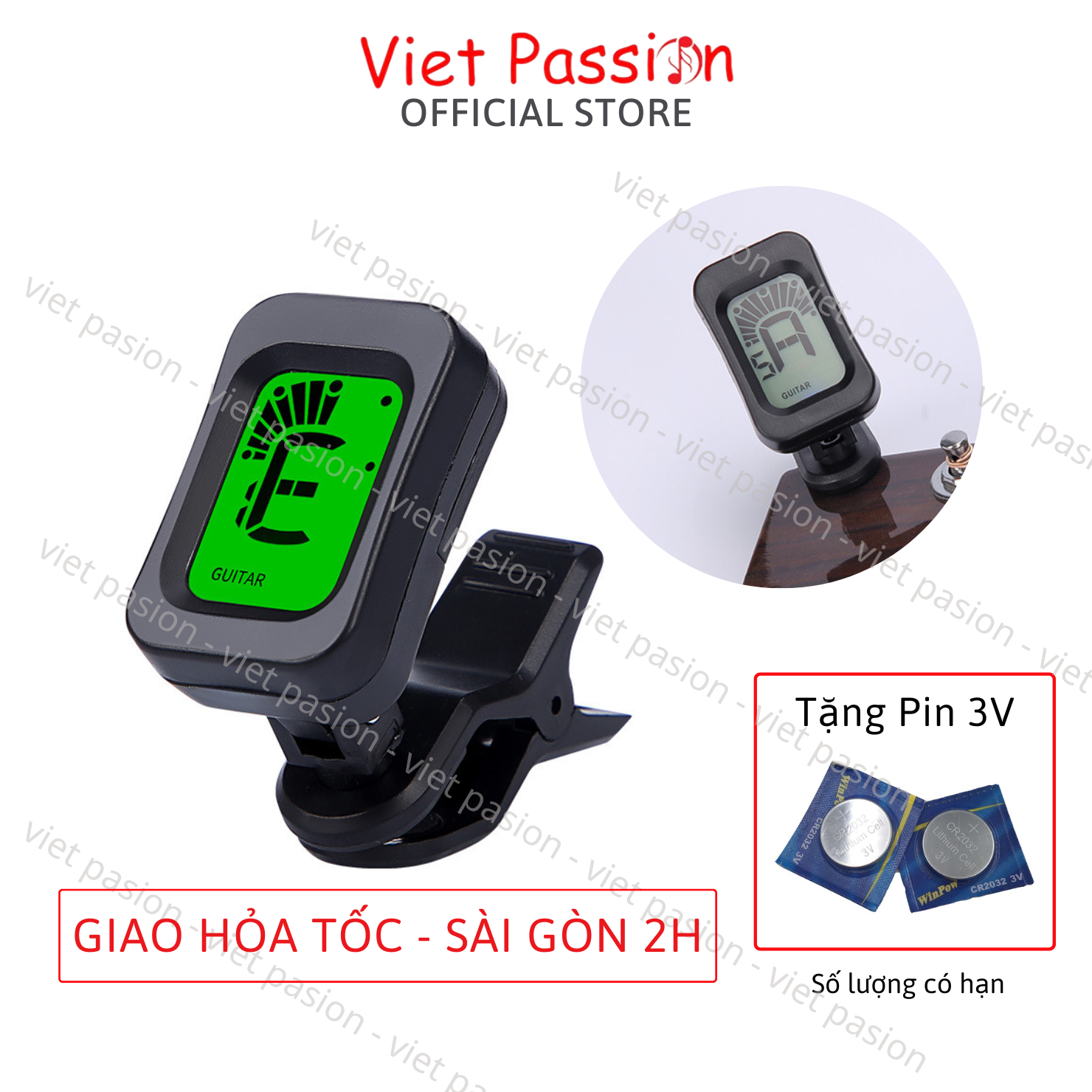 Máy lên dây đàn guitar ukulele violin Tuner guitar ukulele violin chất lượng VietPassion HCM