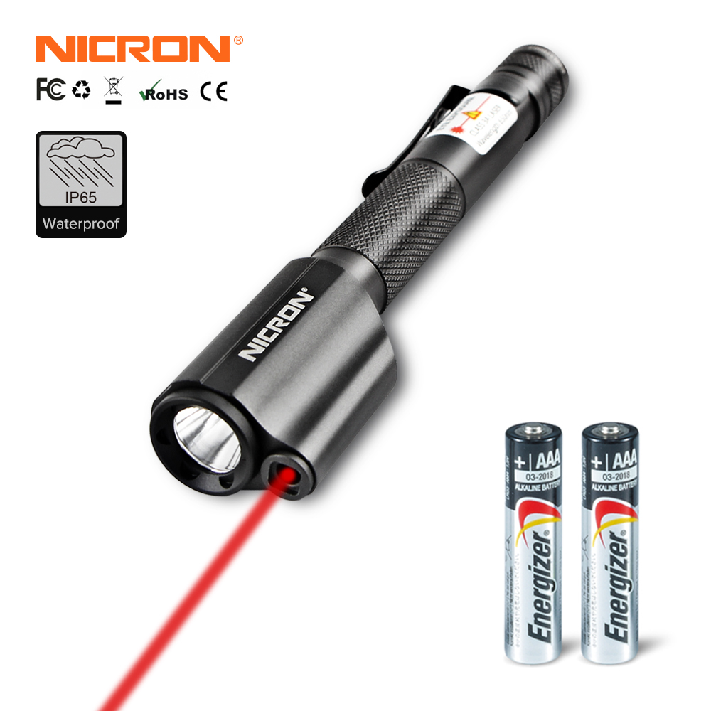 Đèn laser NICRON B24 ánh sáng đỏ chống nước IP65 pin sạc 10840 hoặc 2 pin AAA độ sáng 120LM-INTL