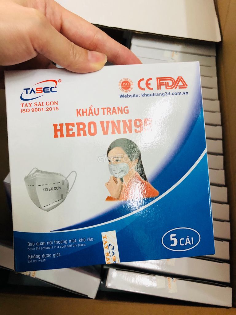 Khẩu trang n95 hero 5 lớp hãng tây sài gòn | 1 hộp / 5 cái