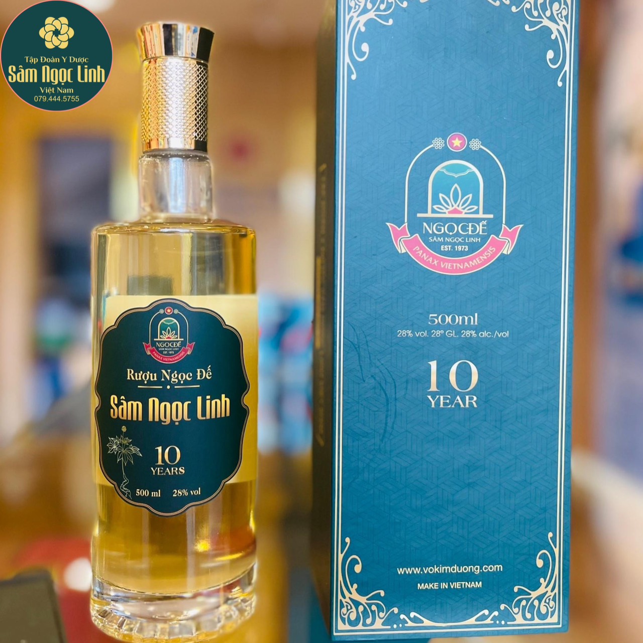 Rượu Ngọc Đế Sâm Ngọc Linh 10 năm tuổi 500ml/chai