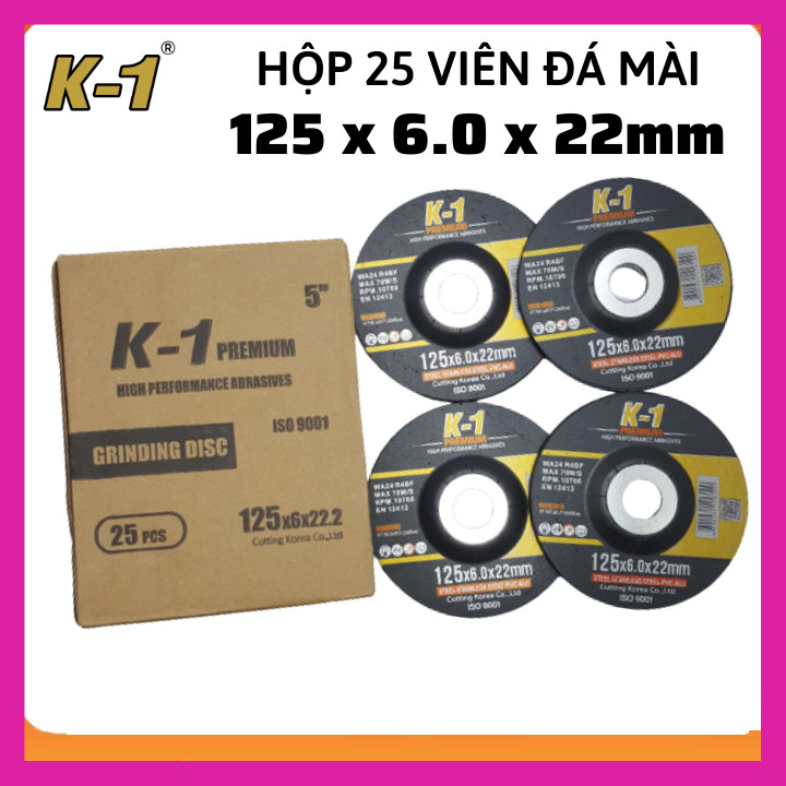 Hộp 25 viên đá mài sắt 125 | đá mài k1 125 | đá mài 1 tấc 2