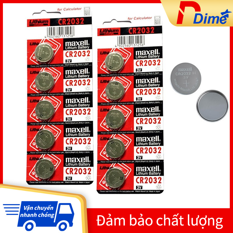 Vỉ 5 viên pin nút maxell cr2032 lithium 3v