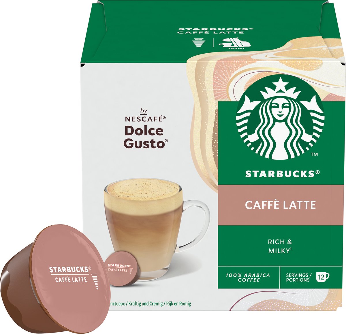 Starbucks® caffè latte by nescafé® dolce gusto® - 12 capsules, date 08/2024