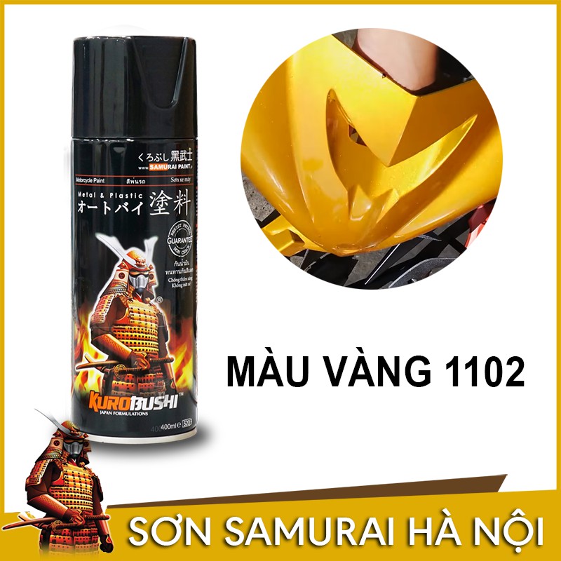 Sơn Samurai - Chai sơn màu vàng Honda ánh kim 1102